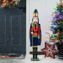 Glitzhome® 3ft. Wooden Christmas King Nutcracker -Northlight Sale Store D670512S 13
