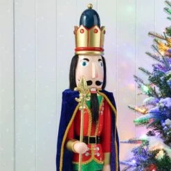 Glitzhome® 3ft. Wooden Christmas King Nutcracker -Northlight Sale Store D670512S 15