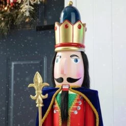 Glitzhome® 3ft. Wooden Christmas King Nutcracker -Northlight Sale Store D670512S 16