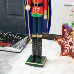 Glitzhome® 3ft. Wooden Christmas King Nutcracker -Northlight Sale Store D670512S 17
