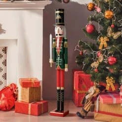 Glitzhome® 3.5ft. Wooden Christmas Soldier Nutcracker -Northlight Sale Store D670513S 2