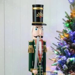 Glitzhome® 3.5ft. Wooden Christmas Soldier Nutcracker -Northlight Sale Store D670513S 5