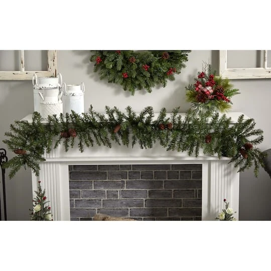 6ft. Pre-Lit Mixed Alaskan Pine & Pinecones Artificial Christmas Garland 5 6ft. Pre-Lit Mixed Alaskan Pine & Pinecones Artificial Christmas Garland - Image 5