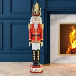Haute Decor 3ft. Red & Black Christmas Nutcracker 6 Haute Decor 3ft. Red & Black Christmas Nutcracker -Northlight Sale Store D671927S 1