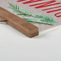 Hot Cocoa And Christmas Cheer Teak Hanging Canvas -Northlight Sale Store D673225S 2