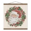 Vintage Santa Teak Hanging Canvas