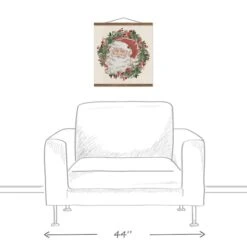 Vintage Santa Teak Hanging Canvas -Northlight Sale Store D673226S 3