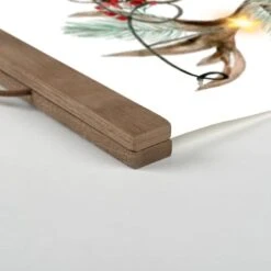 Watercolor Holiday Deer Teak Hanging Canvas -Northlight Sale Store D673227S 2