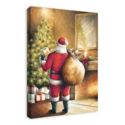 Santa Toy Sack Scene Canvas Wall Art -Northlight Sale Store D673228S 2