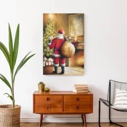 Santa Toy Sack Scene Canvas Wall Art -Northlight Sale Store D673228S 4