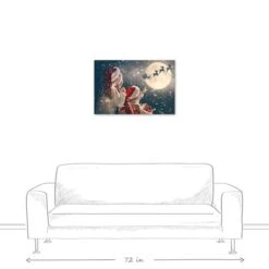 Magical Santa Sleigh Scene Canvas Wall Art -Northlight Sale Store D673232S 5