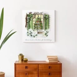 There's No Place Like Home For The Holidays Scene Canvas Wall Art -Northlight Sale Store D673233S 4