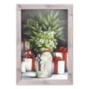 Christmas Flower Vase Western White Framed Print