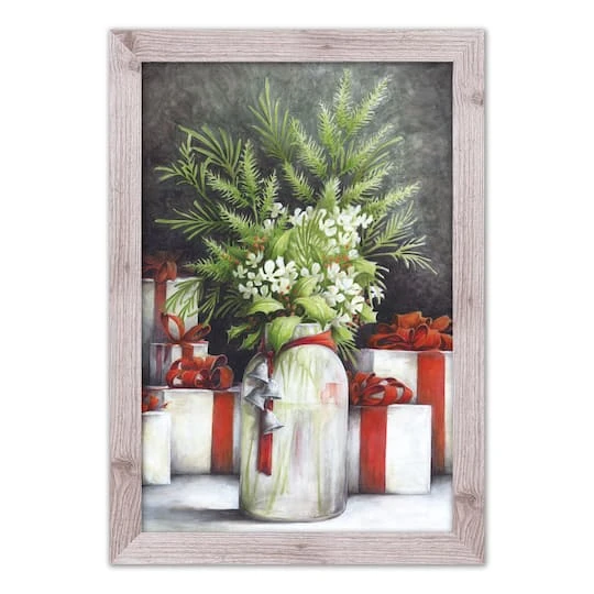 Christmas Flower Vase Western White Framed Print 1 Christmas Flower Vase Western White Framed Print