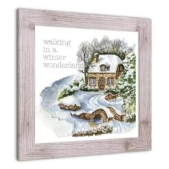 Walking In A Winter Wonderland Western White Framed Print -Northlight Sale Store D673242S 2