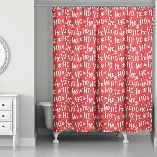Ho Ho Ho Pattern Shower Curtain 1 Ho Ho Ho Pattern Shower Curtain