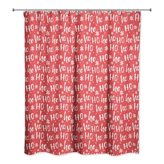 Ho Ho Ho Pattern Shower Curtain 3 Ho Ho Ho Pattern Shower Curtain - Image 3