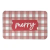 Merry Christmas Plaid Bath Mat