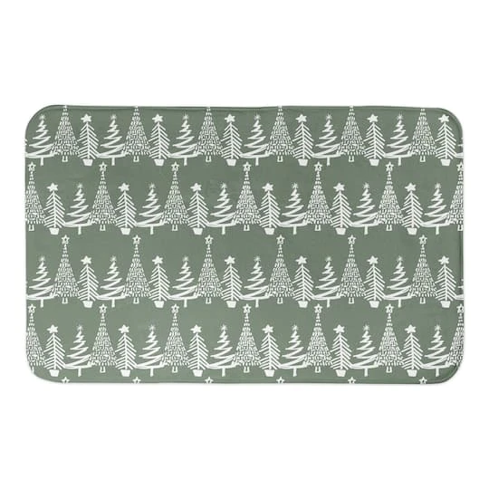 Sage Christmas Tree Pattern Bath Mat 2 Sage Christmas Tree Pattern Bath Mat - Image 2