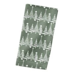 Sage Christmas Tree Pattern Cotton Twill Napkin -Northlight Sale Store D673266S 2
