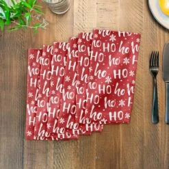 Ho Ho Ho Pattern Cotton Twill Napkin -Northlight Sale Store D673269S 3
