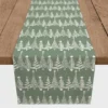90'' Sage Christmas Tree Pattern Cotton Twill Runner