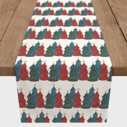72'' Christmas Tree Trio Cotton Twill Runner
