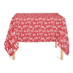 58'' Ho Ho Ho Pattern Tablecloth -Northlight Sale Store D673290S 2