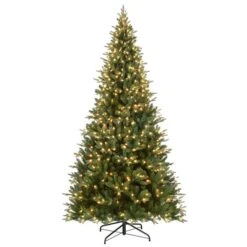 9ft. Pre-Lit Alexa Enabled Vermont Spruce Artificial Christmas Tree, Multicolor LED Lights
