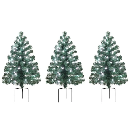 3ct. Pre-Lit Alexa Enabled Pathway Artificial Christmas Tree Set 1 3ct. Pre-Lit Alexa Enabled Pathway Artificial Christmas Tree Set