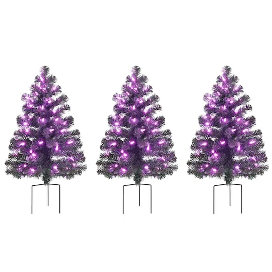 3ct. Pre-Lit Alexa Enabled Pathway Artificial Christmas Tree Set 8 3ct. Pre-Lit Alexa Enabled Pathway Artificial Christmas Tree Set - Image 8