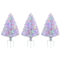 3ct. Pre-Lit Alexa Enabled Pathway White Artificial Christmas Tree Set 5 3ct. Pre-Lit Alexa Enabled Pathway White Artificial Christmas Tree Set -Northlight Sale Store D674166S 2