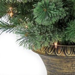 4.5ft. Pre-Lit Cashmere Cone & Berry Entrance Artificial Christmas Tree, Clear Lights -Northlight Sale Store D674377S 14