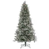 7.5 Ft. Pre-Lit Feel Real® Snowy Poechmann Fir Artificial Cristmas Tree, Warm White LED Lights