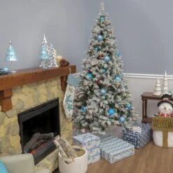 6.5ft. Pre-Lit Snowy Mixed Pine Artificial Christmas Tree, Multicolor Lights 9 6.5ft. Pre-Lit Snowy Mixed Pine Artificial Christmas Tree, Multicolor Lights -Northlight Sale Store D674390S 14