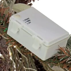 24" Christmas Alpine Trimmed Snow Lump Wreath, 150 Pure White LED Rice Lights -Northlight Sale Store D675897S 14