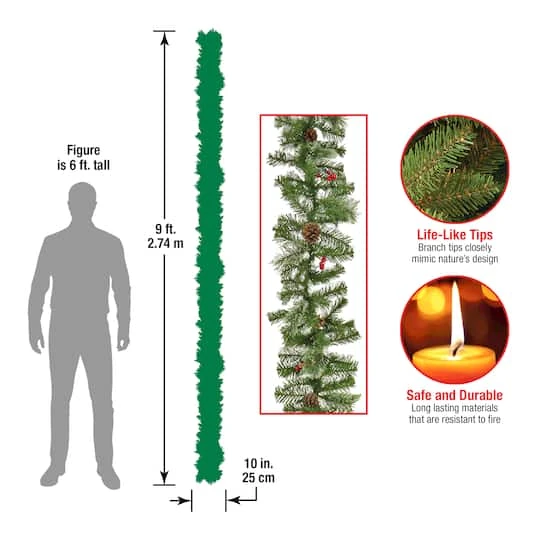 9ft. Evergreen & Cashmere Tips Garland 6 9ft. Evergreen & Cashmere Tips Garland - Image 6