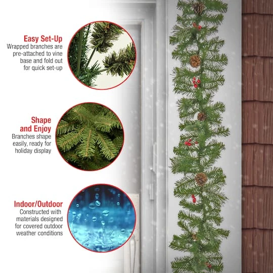 9ft. Evergreen & Cashmere Tips Garland 7 9ft. Evergreen & Cashmere Tips Garland - Image 7