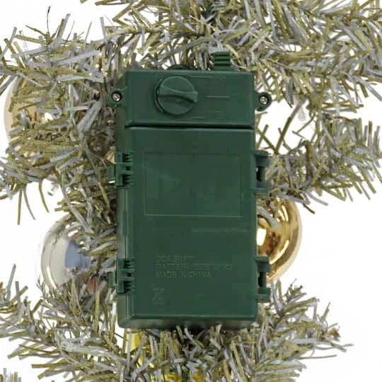 9ft. Pre-Lit Gold Ornament Metallic Garland 6 9ft. Pre-Lit Gold Ornament Metallic Garland - Image 6