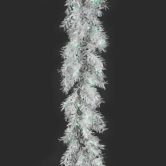 9ft. Pre-Lit Crystal Silver Metallic Garland 5 9ft. Pre-Lit Crystal Silver Metallic Garland - Image 5