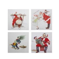 Northlight Classic Norman Rockwell Christmas Scene Canvas Prints Set, 4ct.