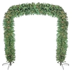 Northlight 9ft. Pre-Lit Pine Artificial Christmas Archway Decoration, Clear Lights