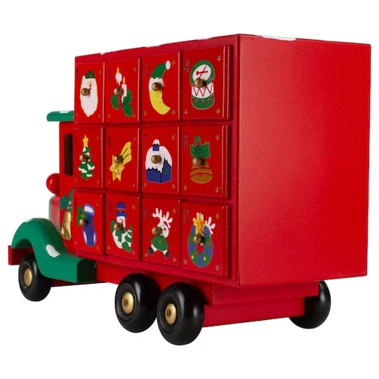 Northlight 14" Red Children Advent Calendar Storage Truck Christmas Décor 5 Northlight 14" Red Children Advent Calendar Storage Truck Christmas Décor - Image 5