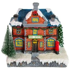 Northlight 7" Red LED Lighted Post Office Christmas Village Decoration 15 Northlight 7" Red LED Lighted Post Office Christmas Village Decoration -Northlight Sale Store D676291S 11