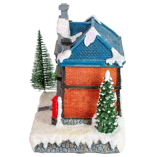 Northlight 7" Red LED Lighted Post Office Christmas Village Decoration 8 Northlight 7" Red LED Lighted Post Office Christmas Village Decoration - Image 8