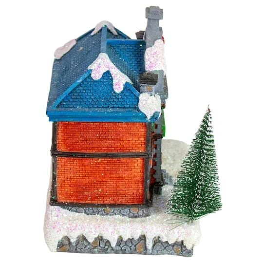 Northlight 7" Red LED Lighted Post Office Christmas Village Decoration 9 Northlight 7" Red LED Lighted Post Office Christmas Village Decoration - Image 9