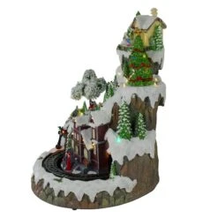 Northlight 17" White LED Lighted & Animated Christmas Village With Moving Train -Northlight Sale Store D676293S 4