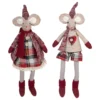 Northlight 17" Boy & Girl Sitting Plush Christmas Mice Figure Set