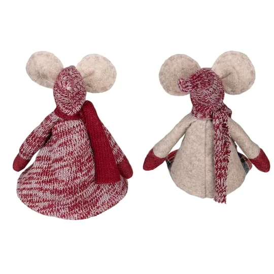 Northlight 17" Boy & Girl Sitting Plush Christmas Mice Figure Set 5 Northlight 17" Boy & Girl Sitting Plush Christmas Mice Figure Set - Image 5