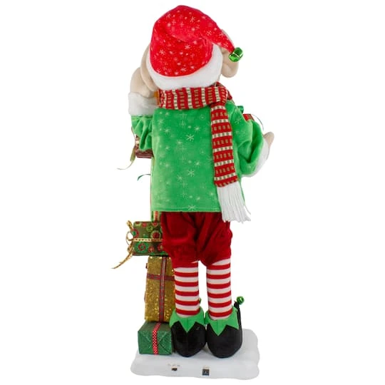 Northlight 30" Santa's Little Animated Elf With Lighted Star Musical Christmas Figure 6 Northlight 30" Santa's Little Animated Elf With Lighted Star Musical Christmas Figure - Image 6